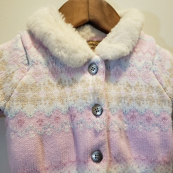 Baby Gap Pastel Fair Isle Button Up Sweater Pink - Picture 5 of 16